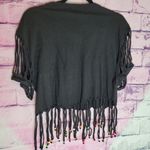 VINTAGE SINGLE STITCH SUN CLUB JAMAICA SHREDDED BEADED CROP COTTON BLACK TEE L Size L Photo 6