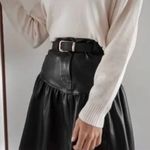 ZARA Women’s Black Faux Leather Ruffled Skirt In Size S Photo 11