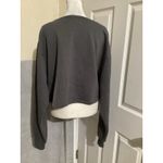 Good American Essentails Gray Half Zip Cropped Womens Sweatshirt 2(M) Photo 3