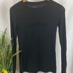 Bebe Black Long Sleeve Logo Print Tee T Shirt Top M Photo 0