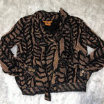 Tory Burch  Silk Black &Brown Long Sleeve Dress Shirt Business Blouse size 0 / XS Photo 2