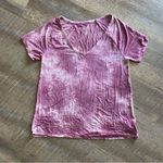 American Eagle  V Neck Top Purple Tie Dye Wine Pink Photo 2