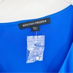 Boston Proper NEW Boston‎ Proper Audrey Satin Blouse L Blue Photo 5