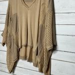 POL City Drifrter Oversized Neutral Tan Boho Top Size Small Photo 3