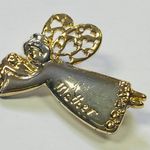 Mother Baby Angel "Mother" Pin Brooch Silver Gold Colors Wings with Hearts Photo 14