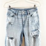 American Eagle High Rise Distressed Mom Straight Leg Jeans Light Wash Blue 2 Photo 5