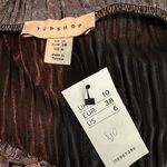 Topshop Pleated Holographic Silver Pull On Midi Skirt Size US 6 Elastic Waist Photo 6