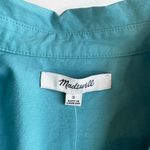 Madewell The Oversize Straight Hem Signature Shirt Shaded Aqua Size S NWT Photo 9