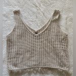 Miou Muse Crochet Tank Top Medium Tan Photo 0