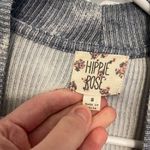 Hippie Rose  Blue Tie Dye Ribbed Knit Open Long Sleeve Boho Long Cardigan Sweater Photo 3