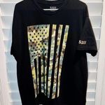 5.11  Tactical Black T-Shirt American Flag Camo Photo 0