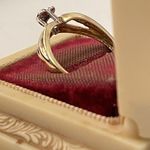 Vintage Solid 10k Yellow Gold Heart Natural Diamond Ring Sz 7.75 White Photo 5