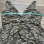 Swimsuits For All Swim Dress Handkerchief Hem Metallic Zebra Print Size 28 Tan Photo 7
