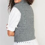 Old Navy Womens Sweater Sz M Gray Cropped Cableknit Turtleneck Sleeveless NEW Photo 1
