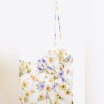 ZARA Bloggers Fav Multicolor Floral Sweetheart Neckline Mini Dress Sz L Cotton Photo 7