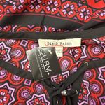 Black Rainn  Red & Purple Patterned Blouse - Size L Photo 2
