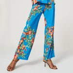 Natori Blue Floral Silky Cypress Pajama Pants Size Small Photo 1