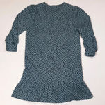 Ann Taylor NEW  Cotton Terrycloth Lined Ruffle Spotted Printed Pullover Dress L Photo 3