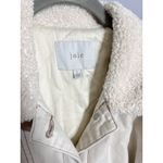 Joie  Lev Faux Fur Collar Denim Jacket in Aged White Size Large Trucker Photo 4