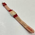 Pedre | Vintage Red Genuine Leather Silver Watch Photo 2