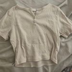 beige ribbed baby tee Tan Size XS Photo 0
