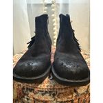 Born Shoes Born Black Suede Fringe Ankle Boots Kenia block Heel Western 7.5 boho western Photo 4