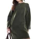 ASOS Crew Neck Green Sweater Dress Photo 1