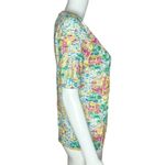 Talbots  Shirt Womens Medium Petite Multicolor Santorini‎ Greece Print Novelty Photo 1