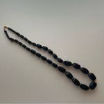 Vintage Napier signed Black Bead Necklace Gold Photo 1
