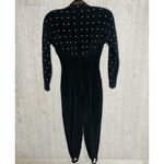 Vintage rare 1980s Lillie Rubin star metal studded stirrup jump suit unique sm Black Photo 5