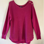 Jones New York  Sz L Signature Cranberry Pullover Stretch Sweater Blouse Top Photo 0