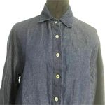 NEW Cut Loose Size Medium Top Blouse Button Down Shirt Collared Flax Boho Denim Photo 1