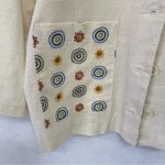 Vintage Blazer Medium Cotton Lightweight Cream Geometric Designs Lilly Sports Photo 1