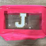 Pink Clear Makeup Bag with Initial J Photo 0
