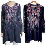 Johnny Was Lulu Heavily Embroidered Georgette Tunic Hummingbirds (oversized) NWT Photo 1
