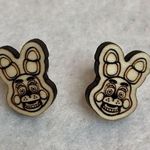Five Nights at Freddy's Bonnie Wood Stud Earrings Brown Photo 2