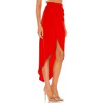 superdown  Arielle Slit Maxi Skirt Womens XXS Red Surplice Sultry Modern Femme Photo 2