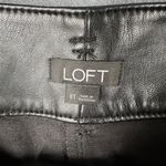 Loft  Womens 8 Tall Black Imitation Leather Flat Front Casual Dress Career Pants‎ Photo 3