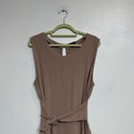 Zenobia  Tan Sleeveless Linen Blend Midi Dress Sz 2XL Photo 1