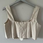 Anthropologie  Flat White Square-Neck Crop Top Color Sand Size Large NEW Photo 4