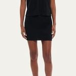 Theory Cropped Matte Cotton Jacquard Black Polo Shirt Short Sleeve Collared SZ M Photo 0