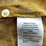 Madewell Short Sleeve Tie Front Linen Button Down Top Pocket Cropped Yellow XXS Photo 3