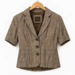 Vintage Y2K 100% Linen The Limited Women’s Button Front Blazer Top sz S Academia Brown Photo 0