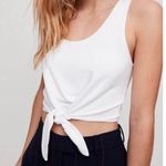 Babaton  Aritzia Jeronimo White Wrap Tank Top Tie Front Sleeveless Chic Size XS Photo 0