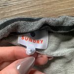 Sundry  Striped Gray & Black Skirt with Red Accent 0 Photo 4