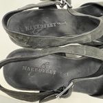 Naked Feet Bardii Platform Sandals Women's Size 8.5M Black Suede Leather Shoes Photo 9