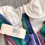 Vintage Swimsuit Striped One Piece Cotton Bodysuit 9/10 9 10 New Green Photo 7