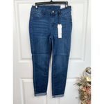 Workshop Republic Clothing WORKSHOP Republic Jeans Size 12 Dark Blue High Rise Cuffed Skinny Ankle Stretch Photo 1