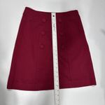 Talbots  Petites A-Line Skirt Size 2P Red Stretch Knit Side Zip Buttons Decor Photo 7