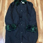 Aox Women Winter Coat with Faux Fur Green Black Hood Thicken Warm New 3XL Size undefined Photo 0